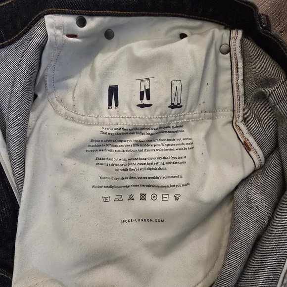 Spoke Denim 12oz Original Build C Jeans 40x27.5 Dark Wash Wide Leg - Picture 5 of 11